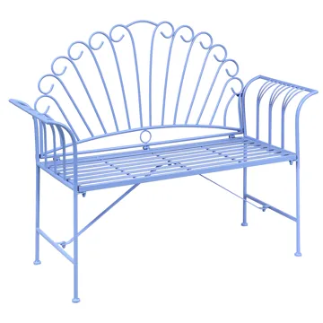 Trädgårdsbänk Cavinia 125 cm Järn - Blå - Utemöbler & utemiljö - Utesoffa - Trädgårdsbänk & utebänk