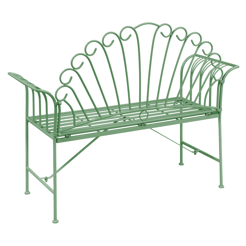 Trädgårdsbänk Cavinia 125 cm Järn - Grön - Utemöbler & utemiljö - Utesoffa - Trädgårdsbänk & utebänk