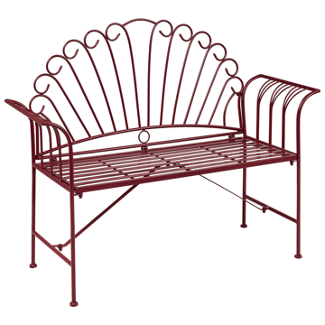 Trädgårdsbänk Cavinia 125 cm Järn - Röd - Utemöbler & utemiljö - Utesoffa - Trädgårdsbänk & utebänk