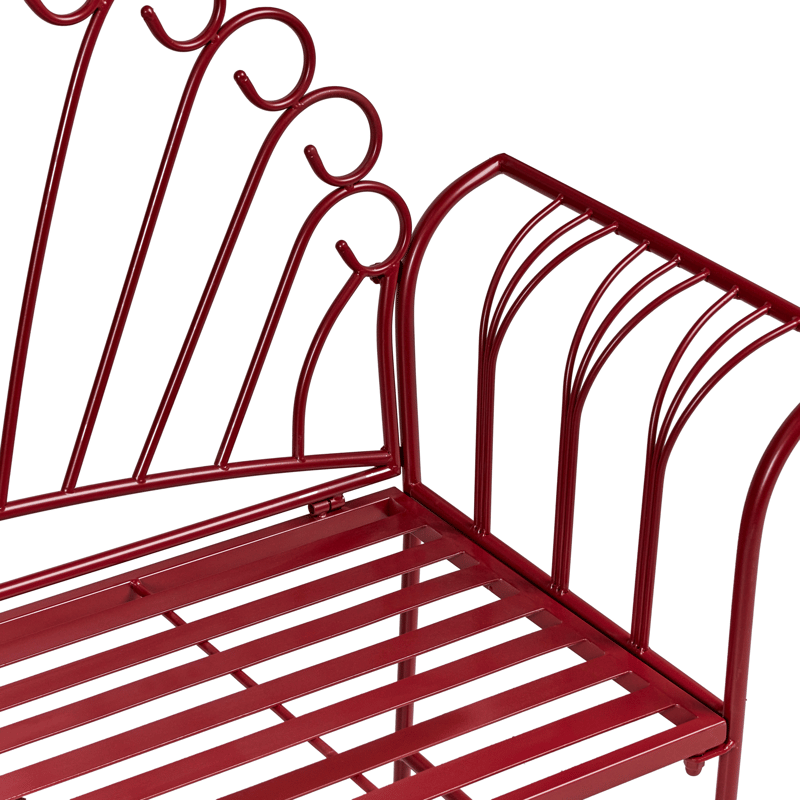 Trädgårdsbänk Cavinia 125 cm Järn - Röd - Utemöbler & utemiljö - Utesoffa - Trädgårdsbänk & utebänk