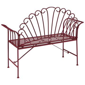 Trädgårdsbänk Cavinia 125 cm Järn - Röd - Utemöbler & utemiljö - Utesoffa - Trädgårdsbänk & utebänk