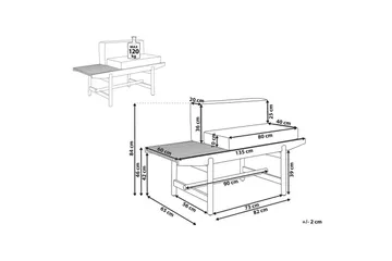 Trädgårdsbänk Giaveno - 135x65x84 cm - Utemöbler & utemiljö - Utesoffa - Trädgårdsbänk & utebänk