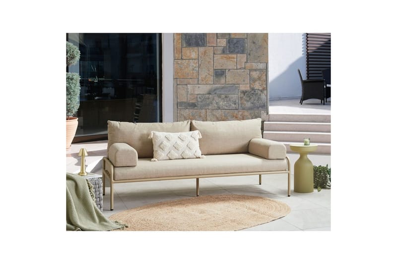 Trädgårdsbänk med dyna Solofra - Utemöbler & utemiljö - Utesoffa - Trädgårdssoffa