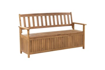 Trädgårdsbänk med dyna Sovana Ljus trä/beige/grå, 160 cm - Ljus trä/beige/grå, 160 cm - Utemöbler & utemiljö - Utesoffa - Trädgårdsbänk & utebänk