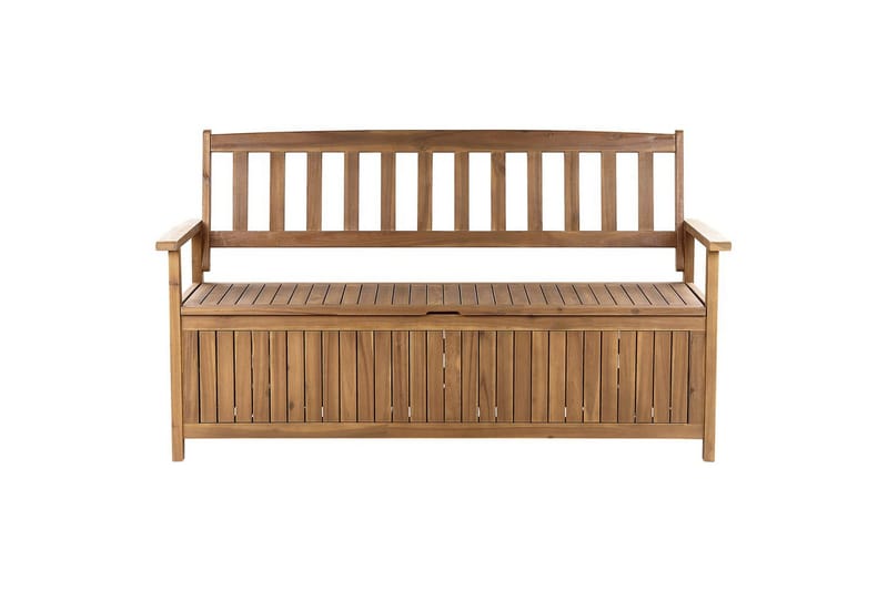 Trädgårdsbänk med dyna Sovana Ljus trä/röd, 160 cm - Ljus trä/röd, 160 cm - Utemöbler & utemiljö - Utesoffa - Trädgårdsbänk & utebänk