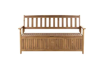 Trädgårdsbänk med dyna Sovana Ljus trä/röd, 160 cm - Ljus trä/röd, 160 cm - Utemöbler & utemiljö - Utesoffa - Trädgårdsbänk & utebänk