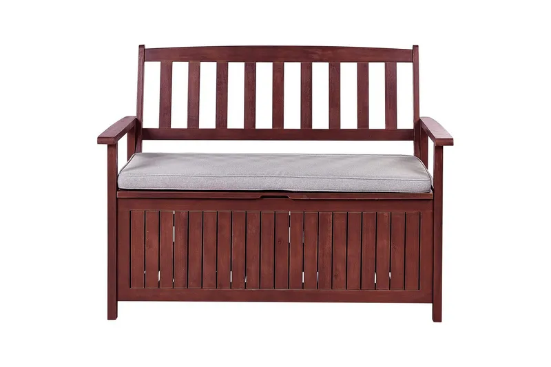 Trädgårdsbänk med dyna Sovana Rödaktigt brun/grått, 120 cm, Rödaktigt brun/grått, 120 cm