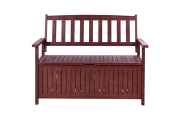 Trädgårdsbänk med dyna Sovana Rödbrun/rött, 120 cm - Rödbrun/rött, 120 cm - Utemöbler & utemiljö - Utesoffa - Trädgårdsbänk & utebänk