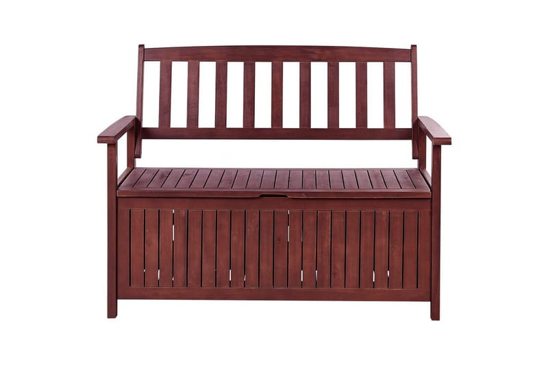 Trädgårdsbänk med dyna Sovana Rödbrun/rött, 120 cm - Rödbrun/rött, 120 cm - Utemöbler & utemiljö - Utesoffa - Trädgårdsbänk & utebänk