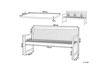 Trädgårdsbänk med dyna Vivara - Utemöbler & utemiljö - Utesoffa - Trädgårdsbänk & utebänk