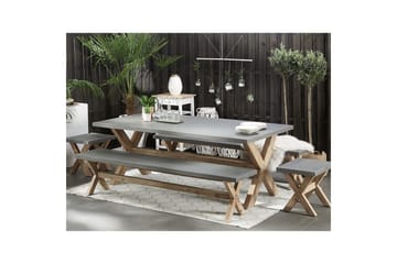 Trädgårdsbänk Olbia Grå/ljust trä - Grå/ljust trä - Utemöbler & utemiljö - Utesoffa - Trädgårdsbänk & utebänk