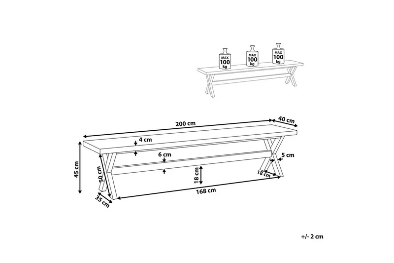 Trädgårdsbänk Olbia Vit/ljust trä - Vit/ljust trä - Utemöbler & utemiljö - Utesoffa - Trädgårdsbänk & utebänk