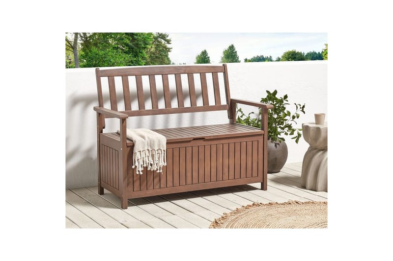 Trädgårdsbänk Sovana Mörkt trä - Mörkt trä - Utemöbler & utemiljö - Utesoffa - Trädgårdsbänk & utebänk