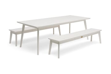 Bänk Utomhus Utestoltö 185 cm Vit - Hillerstorp - Utemöbler & utemiljö - Utesoffa - Trädgårdsbänk & utebänk