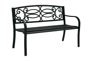 Bänk Utomhus Verde 128x59xh85 cm Stål Svart - Utemöbler & utemiljö - Utesoffa - Trädgårdsbänk & utebänk