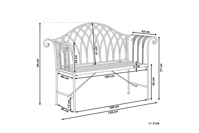 Estadilla Trädgårdsbänk - Vit - Utemöbler & utemiljö - Utesoffa - Trädgårdsbänk & utebänk
