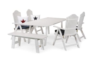 Hillerstorp Bullerö Bänk Utomhus 2-sits Furu - Vitlaserad - Utemöbler & utemiljö - Utesoffa - Trädgårdsbänk & utebänk