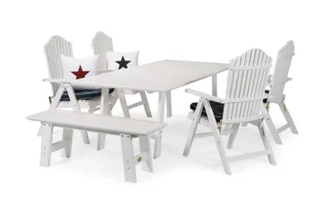 Hillerstorp Bullerö Bänk Utomhus 2-sits Furu - Vitlaserad - Utemöbler & utemiljö - Utesoffa - Trädgårdsbänk & utebänk