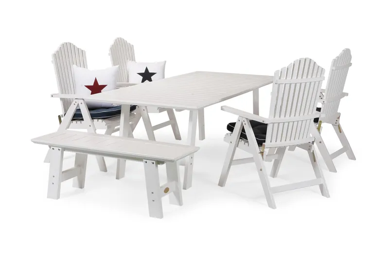 Hillerstorp Bullerö Bänk Utomhus 2-sits Furu - Vitlaserad - Utemöbler & utemiljö - Utesoffa - Trädgårdsbänk & utebänk