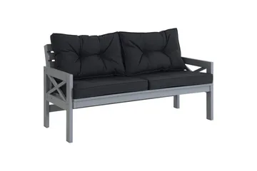 Husarn Utebänk med Dyna Matt Grå - KWA - Utemöbler & utemiljö - Utesoffa - Trädgårdsbänk & utebänk