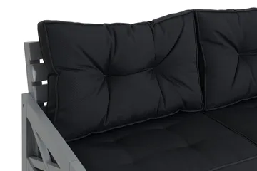 Husarn Utebänk med Dyna Matt Grå - KWA - Utemöbler & utemiljö - Utesoffa - Trädgårdsbänk & utebänk