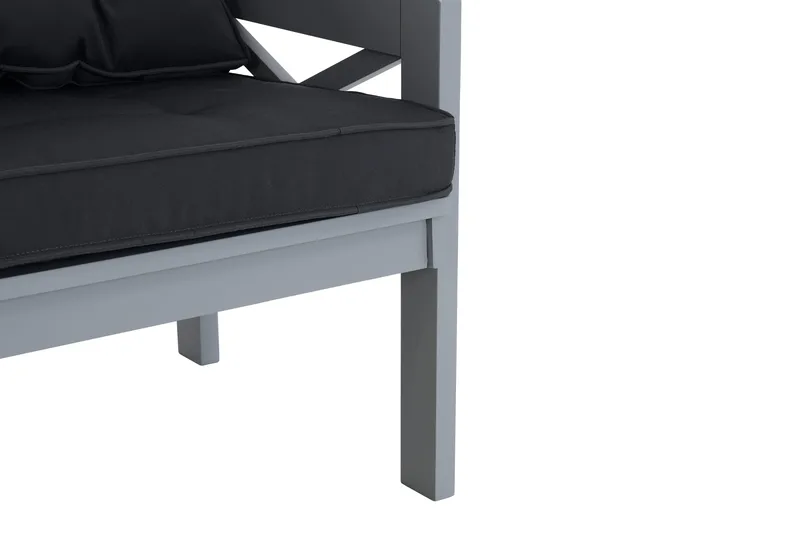 Husarn Utebänk med Dyna Matt Grå - KWA - Utemöbler & utemiljö - Utesoffa - Trädgårdsbänk & utebänk