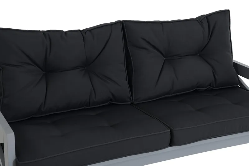 Husarn Utebänk med Dyna Matt Grå - KWA - Utemöbler & utemiljö - Utesoffa - Trädgårdsbänk & utebänk