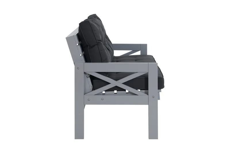 Husarn Utebänk med Dyna Matt Grå - KWA - Utemöbler & utemiljö - Utesoffa - Trädgårdsbänk & utebänk