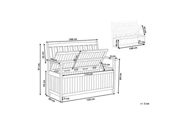 Jaraicejo Trädgårdsbänk med Förvaring - Brun - Utemöbler & utemiljö - Utesoffa - Trädgårdsbänk & utebänk