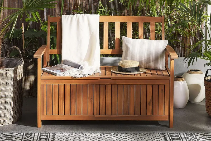 Jaraicejo Trädgårdsbänk med Förvaring - Brun - Utemöbler & utemiljö - Utesoffa - Trädgårdsbänk & utebänk