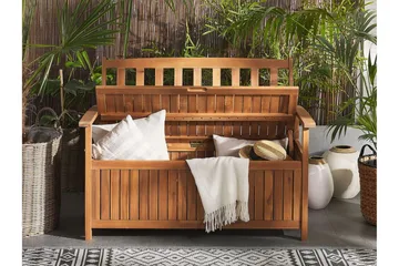 Jaraicejo Trädgårdsbänk med Förvaring - Brun - Utemöbler & utemiljö - Utesoffa - Trädgårdsbänk & utebänk