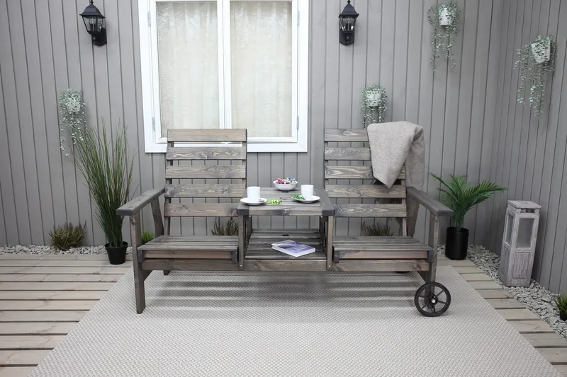 KIngdom Utebänk 177 cm - Grå - Utemöbler & utemiljö - Utesoffa - Trädgårdsbänk & utebänk