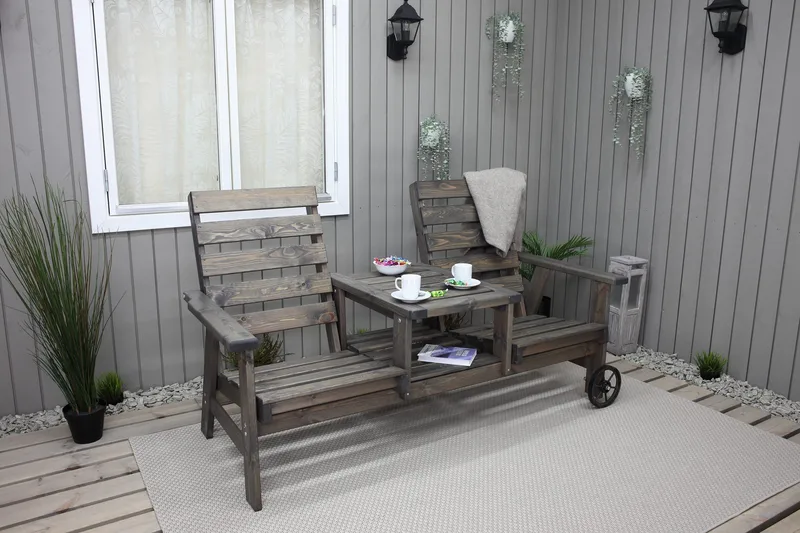 KIngdom Utebänk 177 cm - Grå - Utemöbler & utemiljö - Utesoffa - Trädgårdsbänk & utebänk