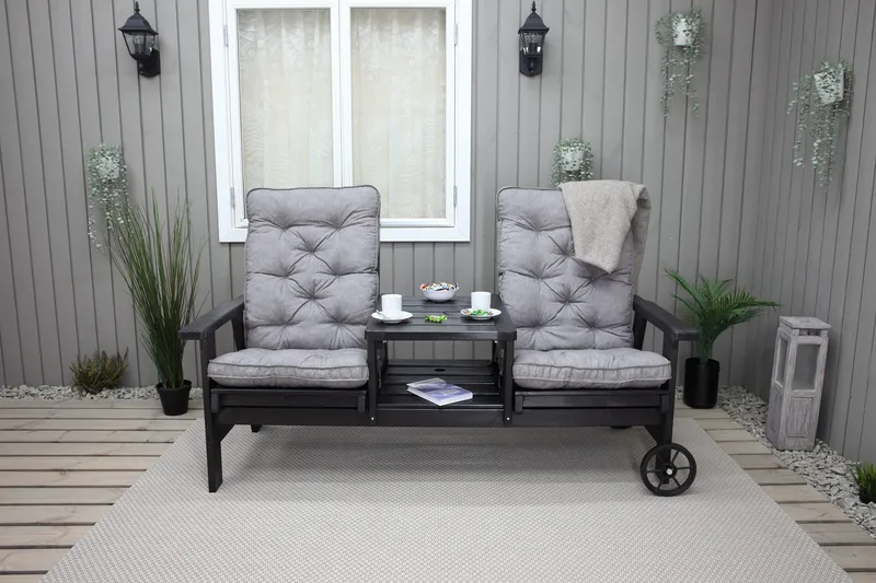 KIngdom Utebänk 177 cm - Svart - Utemöbler & utemiljö - Utesoffa - Trädgårdsbänk & utebänk