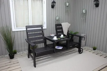 KIngdom Utebänk 177 cm - Svart - Utem öbler & utemiljö - Utesoffa - Trädgårdsbänk & utebänk