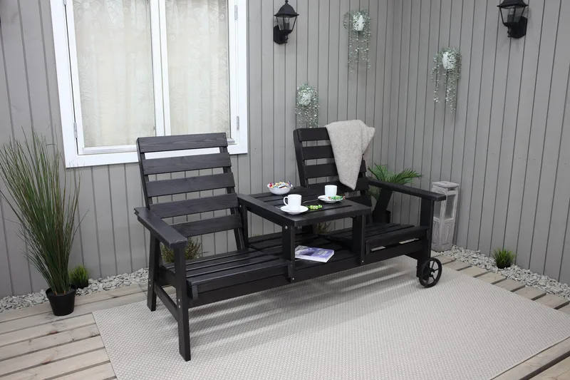 KIngdom Utebänk 177 cm - Svart - Utemöbler & utemiljö - Utesoffa - Trädgårdsbänk & utebänk