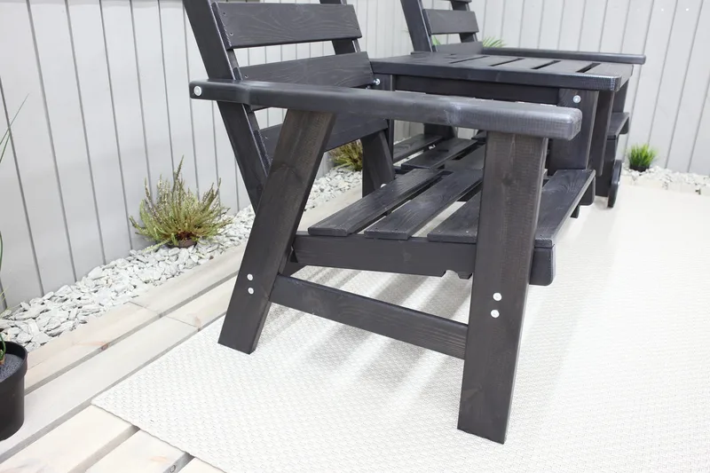 KIngdom Utebänk 177 cm - Svart - Utemöbler & utemiljö - Utesoffa - Trädgårdsbänk & utebänk