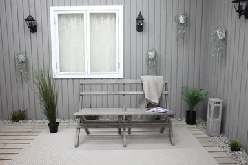 Larios Utebänk 130 cm - Grå - Utemöbler & utemiljö - Utesoffa - Trädgårdsbänk & utebänk