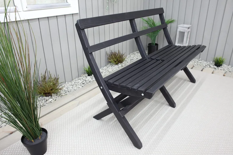 Larios Utebänk 130 cm - Svart - Utemöbler & utemiljö - Utesoffa - Trädgårdsbänk & utebänk