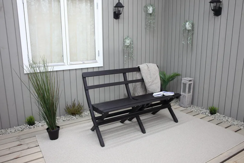 Larios Utebänk 130 cm - Svart - Utemöbler & utemiljö - Utesoffa - Trädgårdsbänk & utebänk