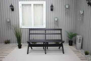 Larios Utebänk 130 cm - Svart - Utemöbler & utemiljö - Utesoffa - Trädgårdsbänk & utebänk