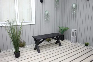 Lietinna Utebänk 100 cm - Svart - Utemöbler & utemiljö - Utesoffa - Trädgårdsbänk & utebänk