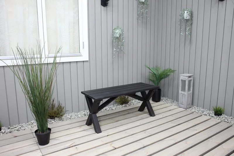 Lietinna Utebänk 100 cm - Svart - Utemöbler & utemiljö - Utesoffa - Trädgårdsbänk & utebänk