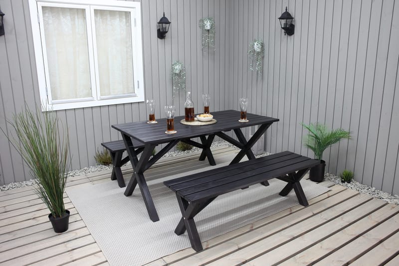 Lietinna Utebänk 140 cm - Svart - Utemöbler & utemiljö - Utesoffa - Trädgårdsbänk & utebänk