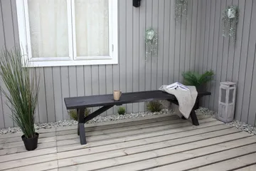 Lietinna Utebänk 180 cm - Svart - Utemöbler & utemiljö - Utesoffa - Trädgårdsbänk & utebänk