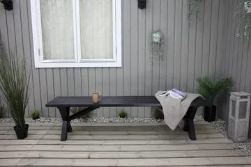 Lietinna Utebänk 180 cm - Svart - Utemöbler & utemiljö - Utesoffa - Trädgårdsbänk & utebänk