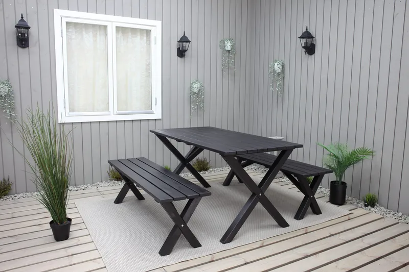 Lietinna Utebänk 180 cm - Svart - Utemöbler & utemiljö - Utesoffa - Trädgårdsbänk & utebänk