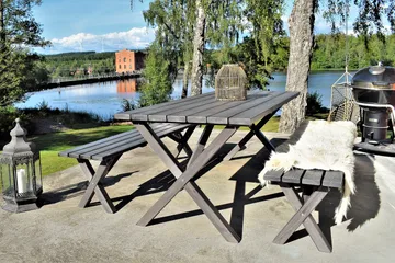 Matgrupp Utomhus Scottsdale Fasta 190 + 6 Kungshamn Stol Shabby Chic - KWA - Utemöbler & utemiljö - Utegrupp - Matgrupp utomhus