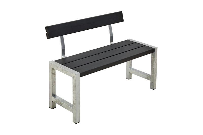 PLUS CaféBänk Utomhus med Ryggstöd 127 cm - Svart - Utemöbler & utemiljö - Utesoffa - Trädgårdsbänk & utebänk