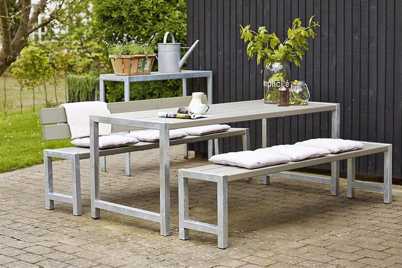 PLUS Melvin PlankBänk Utomhus med Ryggstöd 176 cm - Gråbrun - Utemöbler & utemiljö - Utesoffa - Trädgårdsbänk & utebänk
